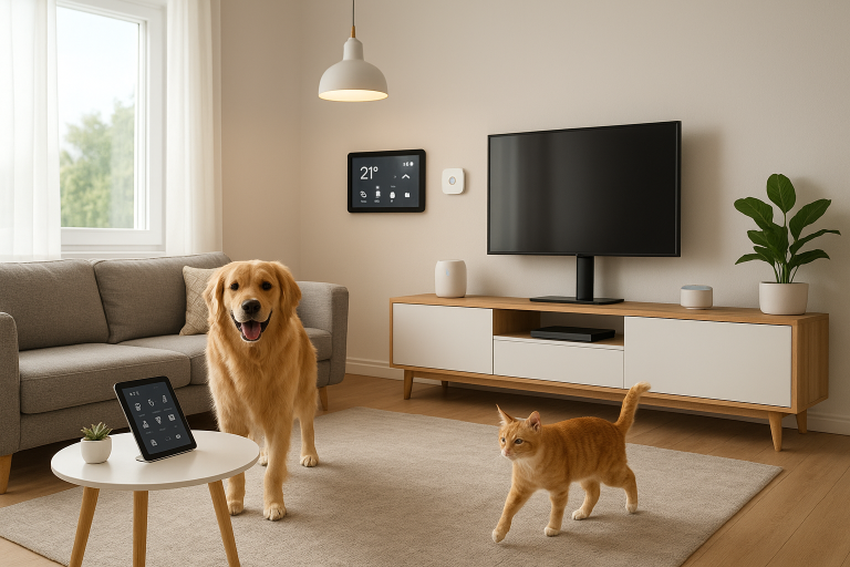 Image de couverture pour l’article "Domotique et animaux de compagnie : 7 idées pour une maison plus pratique"