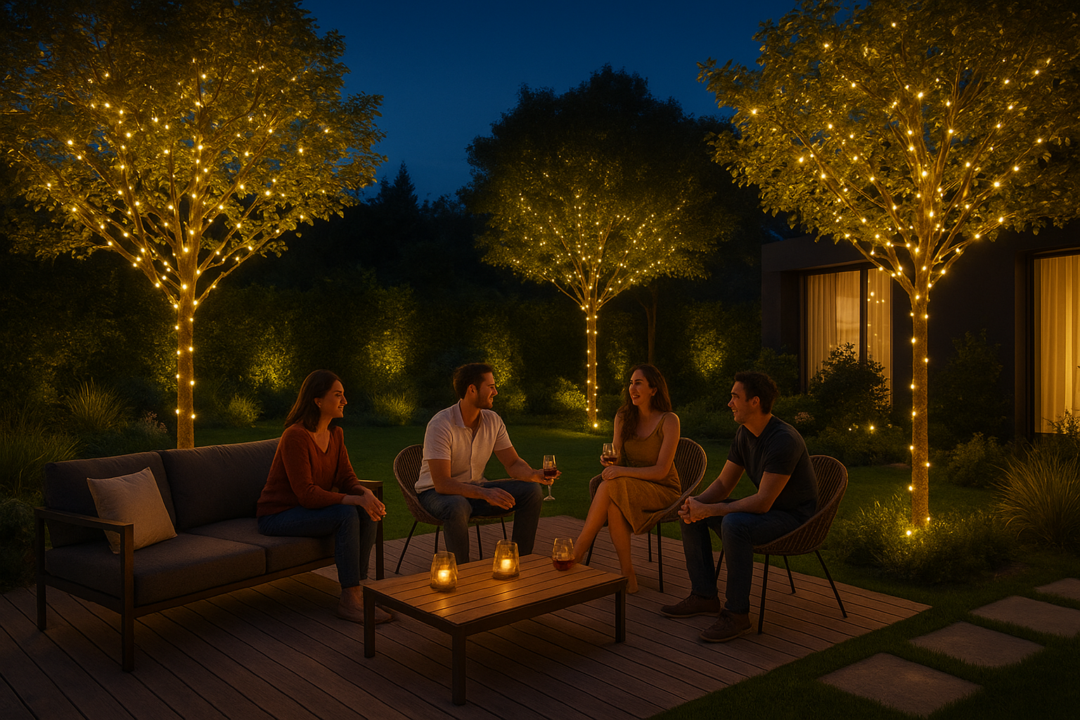 Image de couverture pour l’article "Éclairage extérieur connecté : comment réussir ses soirées d’été au jardin"