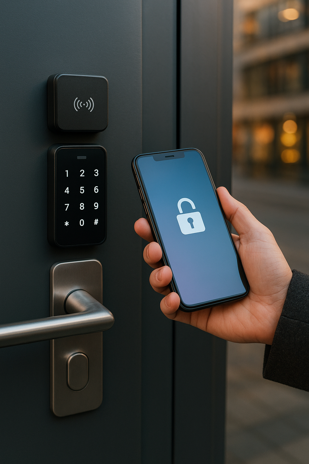 Image de couverture pour l’article "Claviers à code, badges, smartphones : quelle solution d’accès choisir pour la porte d’entrée"