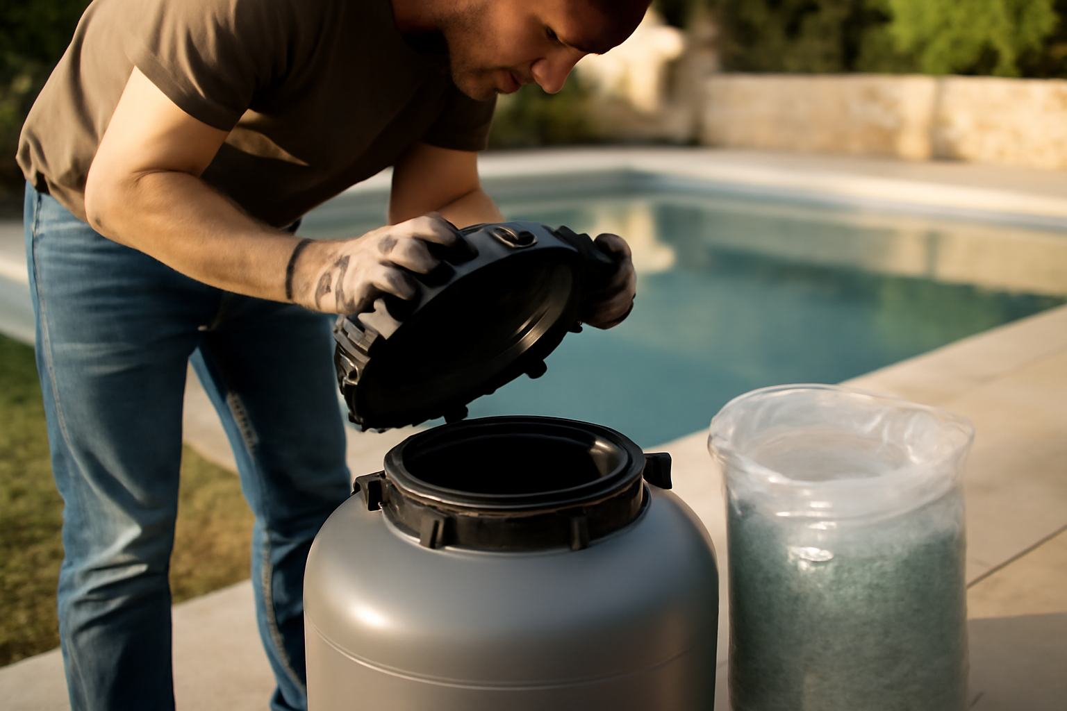 Combien de sac de verre pour filtre piscine : calcul