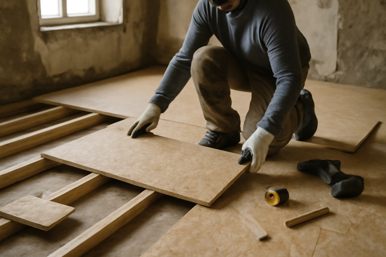 Plancher en aggloméré : choix & pose (guide)