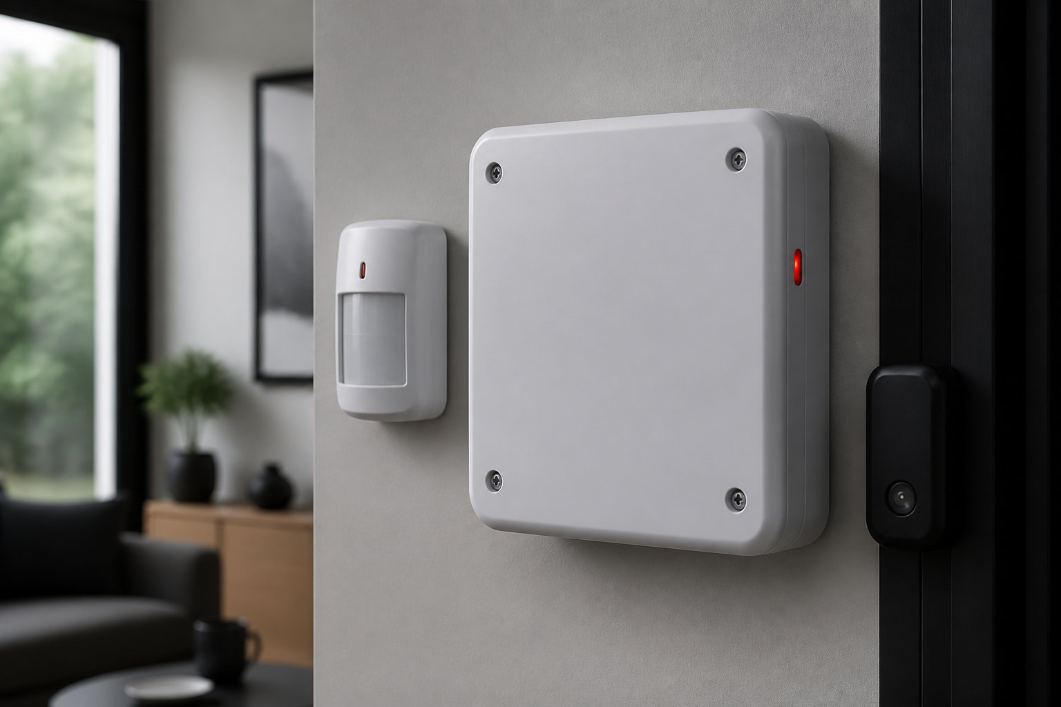 Maison connectée intégrant alarme, volets roulants et éclairage domotique pour renforcer la sécurité