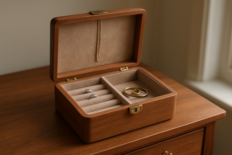 Boîte à bijoux en bois élégante : rangement premium